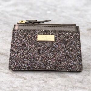 Kate Spade Glitter Adi Sunset Lane Card Holder Zip Coin Wallet
